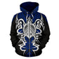 Hawaii Turtle Tribal Blue Armor Art - 3D Hoodie
