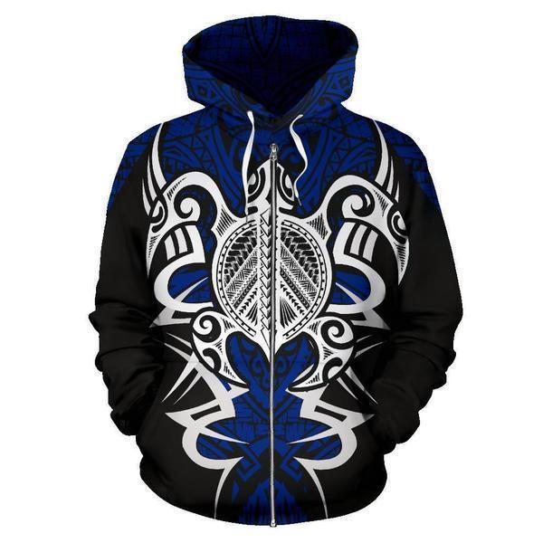 Hawaii Turtle Tribal Blue Armor Art - 3D Hoodie