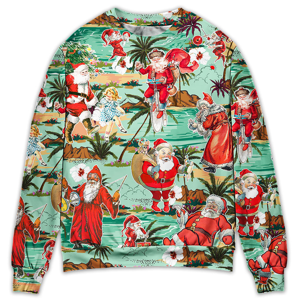 Christmas Santa Vacation Beach Joyful – Sweater - Ugly Christmas Sweater
