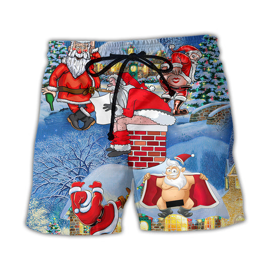 Christmas Rebel Santa Beer Troll Fun – Beach Short