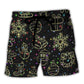 Christmas Neon Starry Night Art – Beach Short