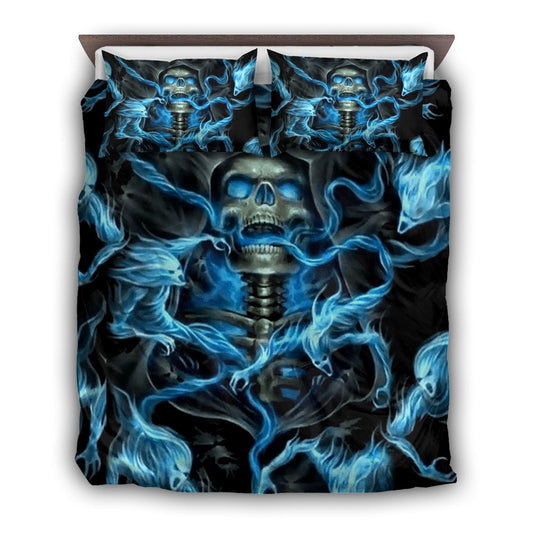 Black Thunder Skull Bedding Cover For Gothic Bedroom Decor
