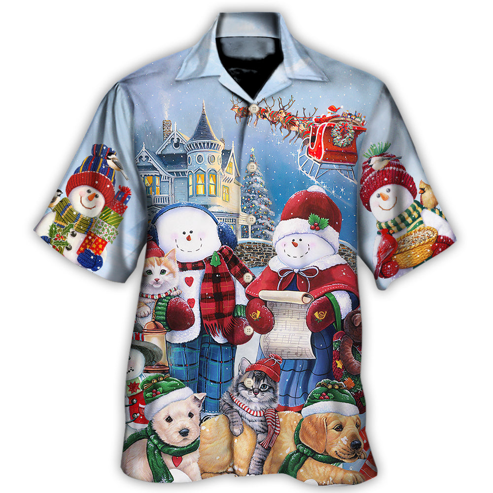 Christmas Family Snowman Love Holiday Art – Hawaiian Shirt