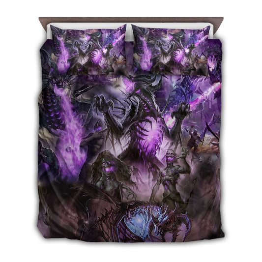 Skull Purple Dragon Love Life Bedding Cover For Fantasy Bedroom Decor