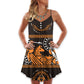 Warrior Spartan Pattern Basic – Women's Summer Sleeveless V-Neck Camisole Dress