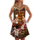 Christmas Food And Chef Theme – Women's Summer Sleeveless V-Neck Camisole Dress