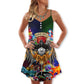Dice Santa Merry Christmas Snow – Women's Summer Sleeveless V-Neck Camisole Dress