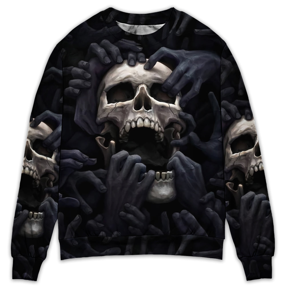 Dark Screaming Skull Fantasy Art – Sweater - Ugly Christmas Sweater