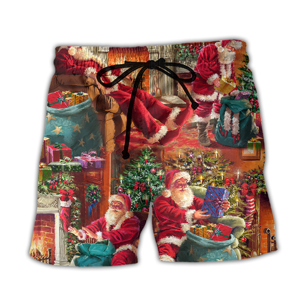 Santa Story Xmas Art – Beach Short