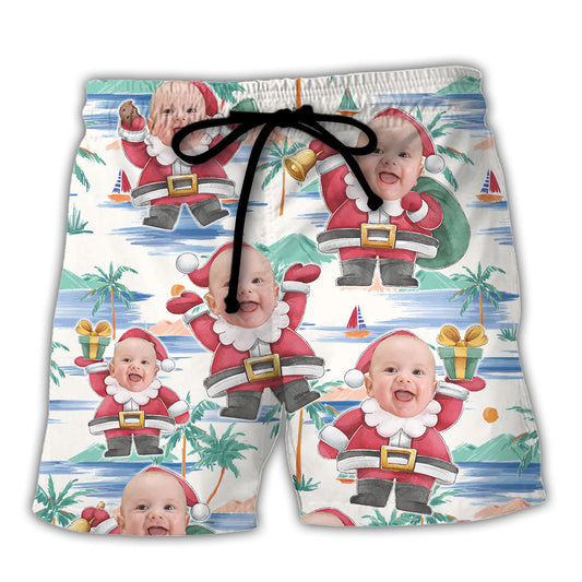 Christmas Santa Summer Holiday Beach Custom Photo – Beach Short