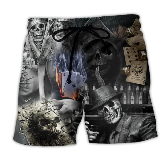 Skull Gambling Game Begins Art – Beach Short