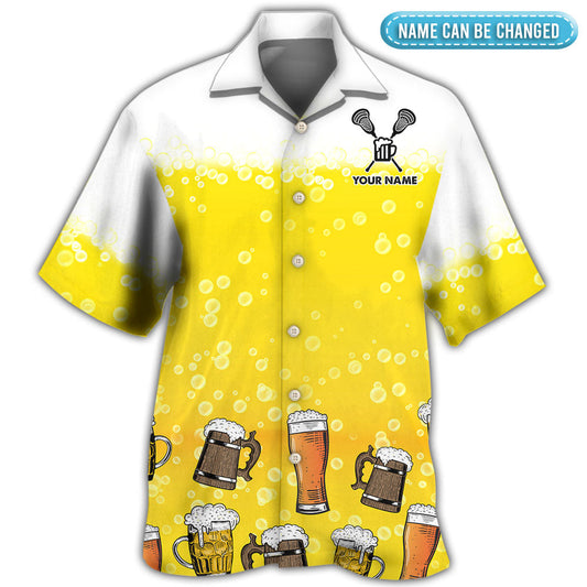 Beer Lacrosse Humor Personalized - Hawaiian Shirt