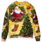 Christmas Tree Yellow Santa Claus – Sweater - Ugly Christmas Sweater