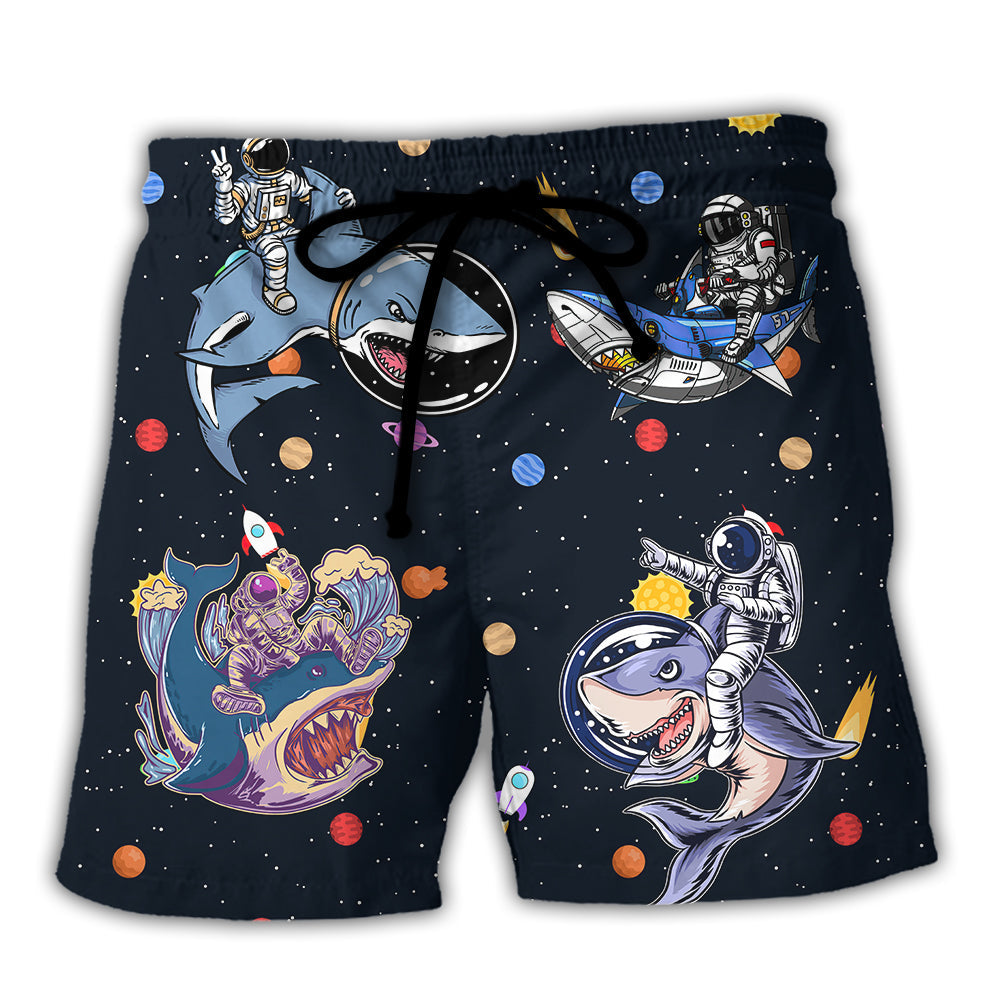 Shark Astronaut Galaxy Art - Beach Short
