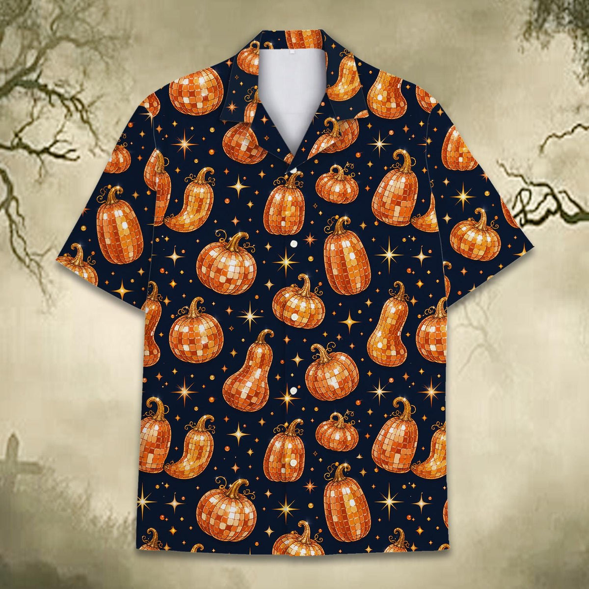 Disco Pumpkin Mirror Ball Autumn Halloween – Hawaiian Shirt