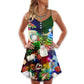 Christmas Baking Lover Holiday – Women's Summer Sleeveless V-Neck Camisole Dress