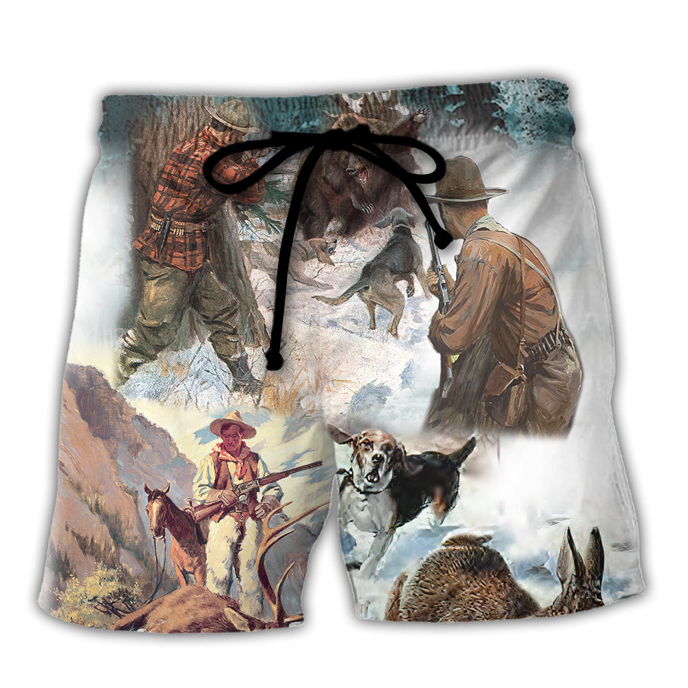 Hunting Snow Mountain Outdoor Style - Beach Short