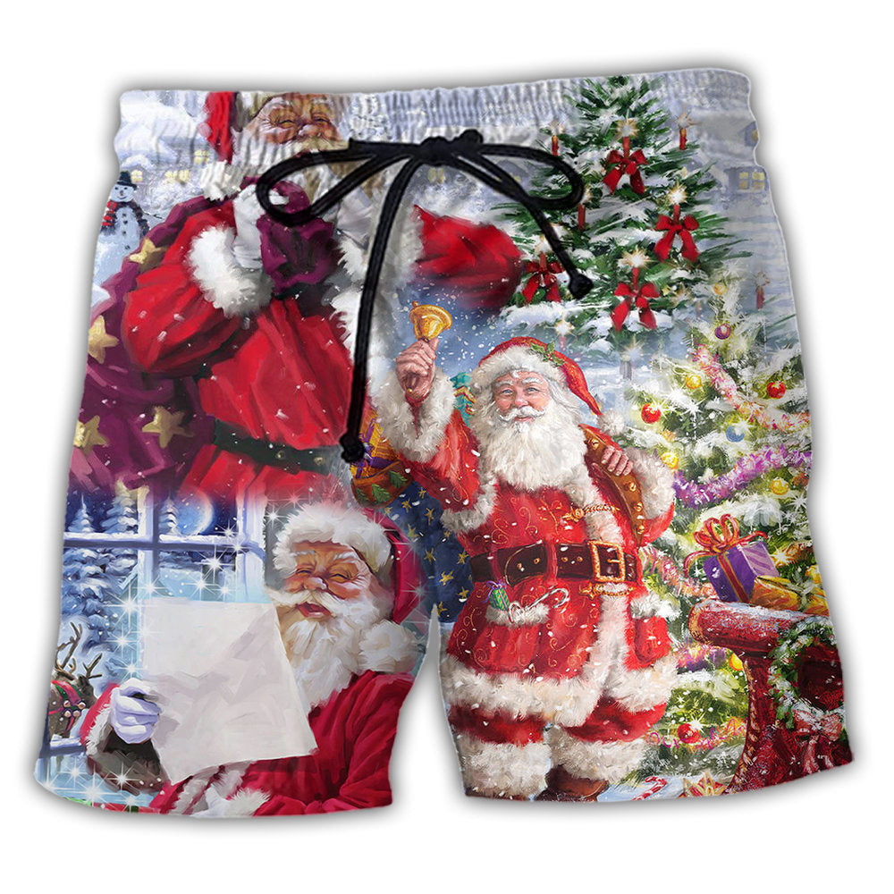 Santa Builds Snowman Gift – Beach Short