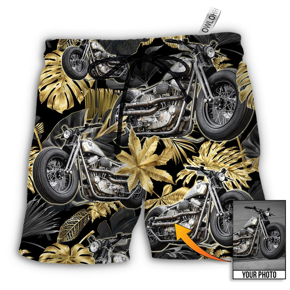 Beach Short / Adults / S Bobber Motorcycle Tropical Vibe Custom Photo - Beach Short - Owls Matrix LTD