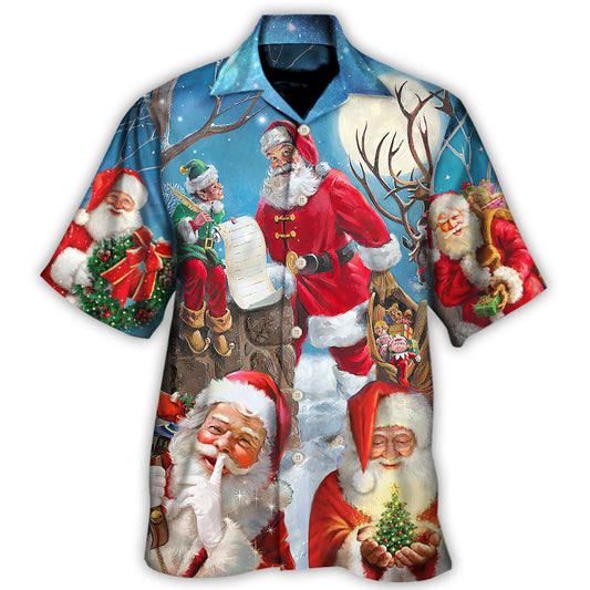 Funny Santa Elf Christmas Blue Sky Art – Hawaiian Shirt