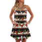 Santa Reindeer Bear Night – Women's Summer Sleeveless V-Neck Camisole Dress
