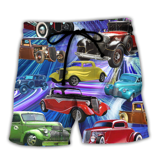 Car Green Red Dream Style - Beach Short