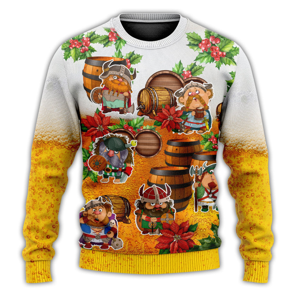 Viking Beer Lover Funny Christmas – Sweater - Ugly Christmas Sweater