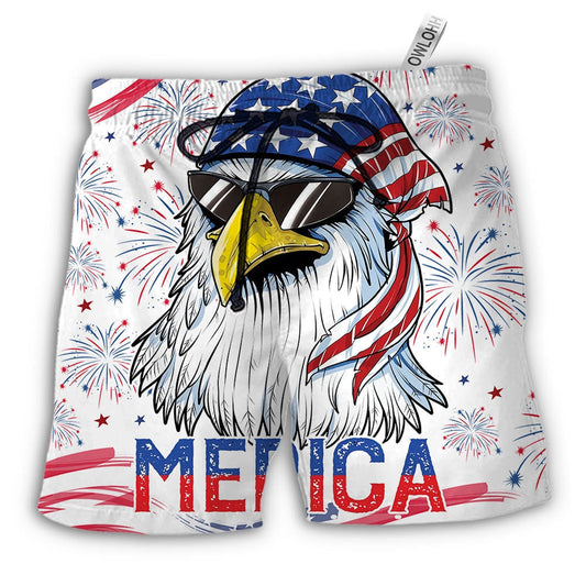 Beach Short / Adults / S Eagle Independence Day American - Beach Short - Owls Matrix LTD