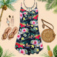 Tropical Parrot Summer Style – Women's Summer Sleeveless V-Neck Camisole Dress