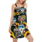 Hippie Van Beach Summer Love – Women's Summer Sleeveless V-Neck Camisole Dress