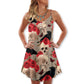 Gothic Skull Rose Raven – Women's Summer Sleeveless V-Neck Camisole Dress