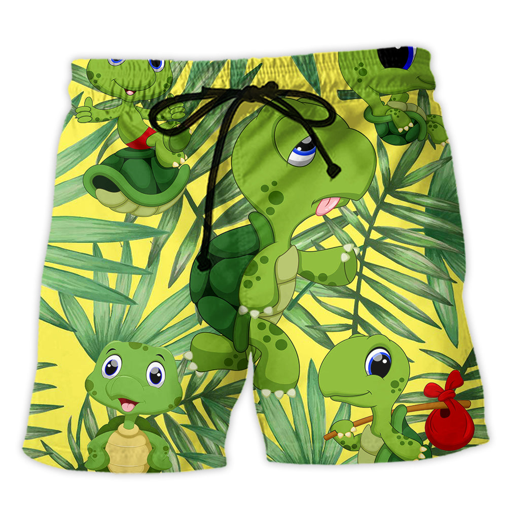 Turtle Slow Runner Humor – Beach Short