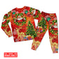 Women / S Christmas Santa Claus Drinking Christmas Tree Red Light - Pajamas Long Sleeve - Owls Matrix LTD