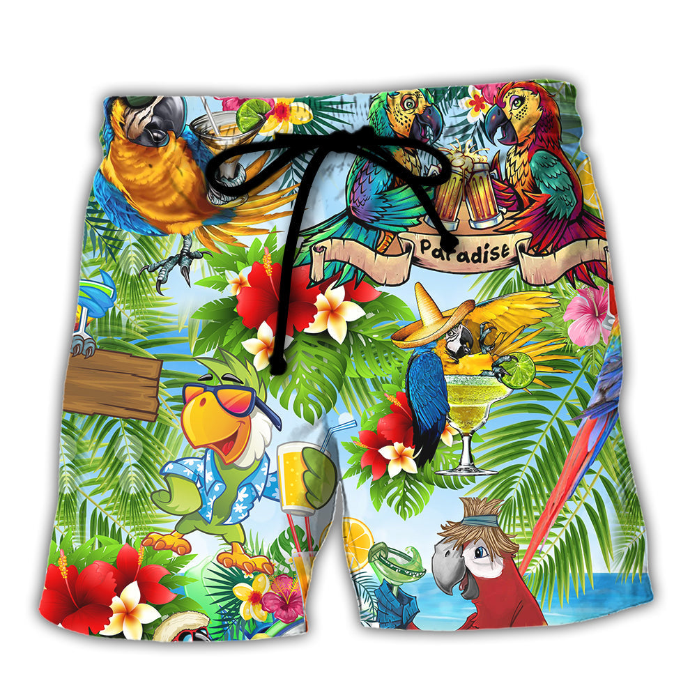 Parrot Love Life Happiness Tropical Style - Beach Short