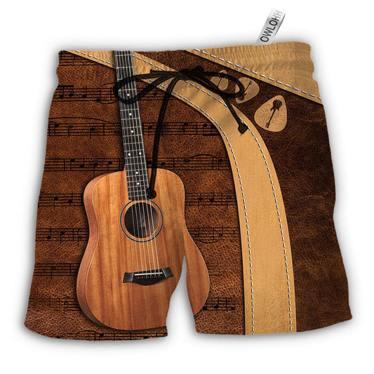 Beach Short / Adults / S Guitar Old Guitarist And The Pick - Beach Short - Owls Matrix LTD