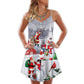 Santa Snowman Town Scene – Women's Summer Sleeveless V-Neck Camisole Dress