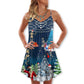Christmas Skull X-Raymas Holiday – Women's Summer Sleeveless V-Neck Camisole Dress