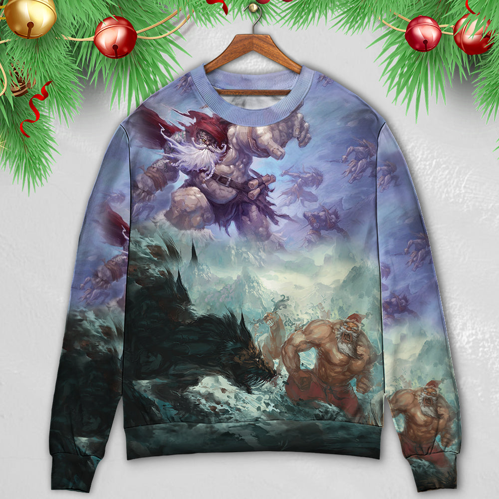 Christmas Santa Dark Fantasy Art – Sweater - Ugly Christmas Sweater