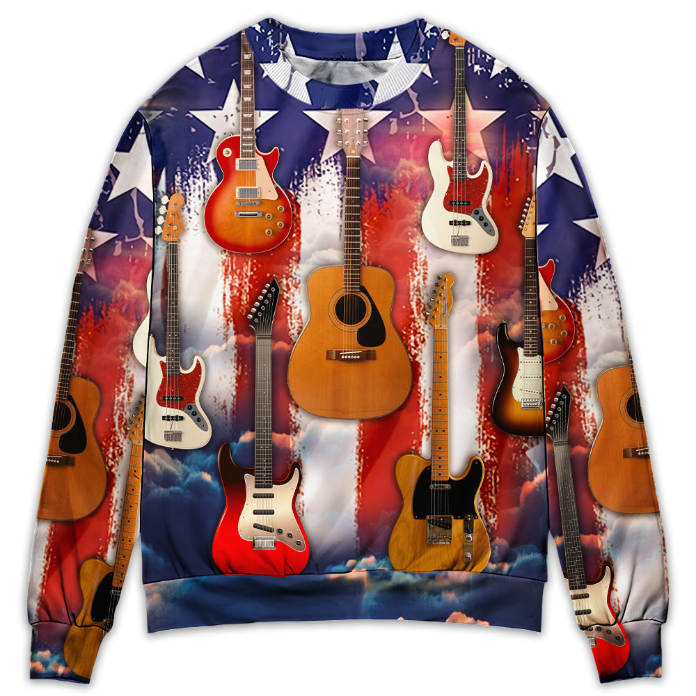 Guitar Independence Day Star Style – Sweater - Ugly Christmas Sweater