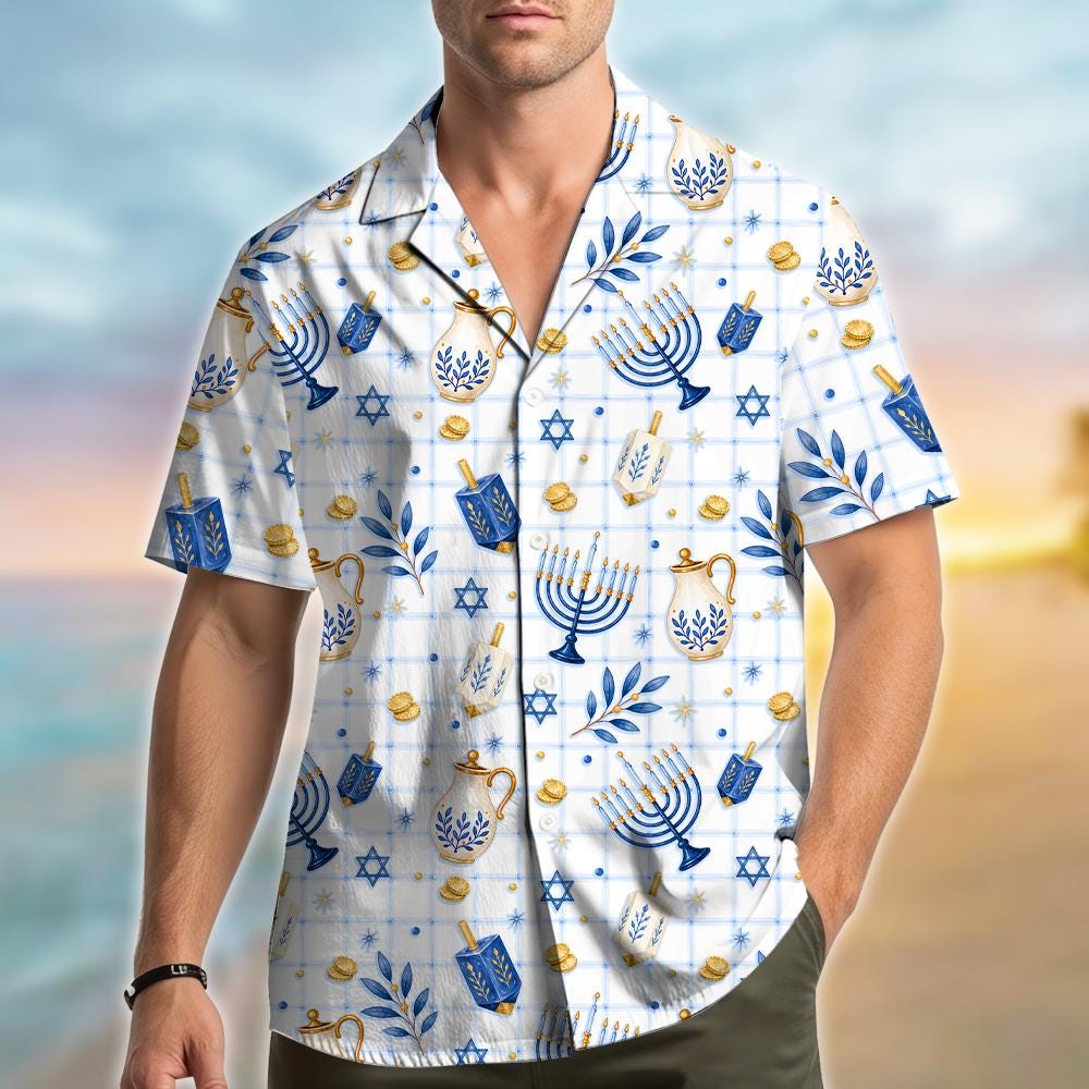 Hanukkah Menorah Dreidel Star Of David Holiday – Hawaiian Shirt