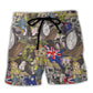 Sloth Australia Cycling Art - Beach Short