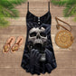 Skull Dark Love Style – Women's Summer Sleeveless V-Neck Camisole Dress