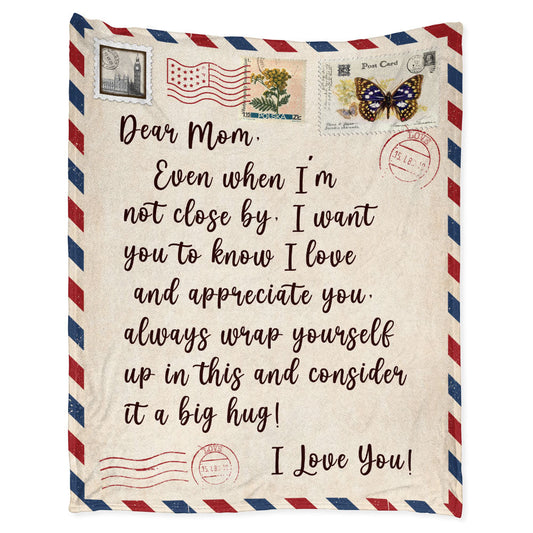 Dear Mom Daughter Love Letter 50 x 60 Inch Flannel Blanket For Cozy Bedroom And Sofa Decor