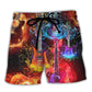 Guitar Lover Ascoustic Beautiful Colorful - Beach Short - BEAS04LIN290822-Owls Matrix