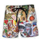Christmas Cat Love Festive Art – Beach Short