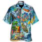 Hippie Live To Surf Skull Vintage Style - Hawaiian Shirt
