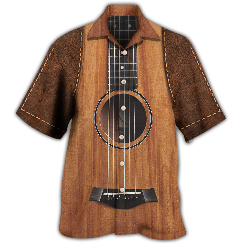 Vintage Guitar Leather Music Lover - Hawaiian Shirt