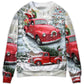 Christmas Santa Red Truck Xmas Is Coming – Sweater - Ugly Christmas Sweater