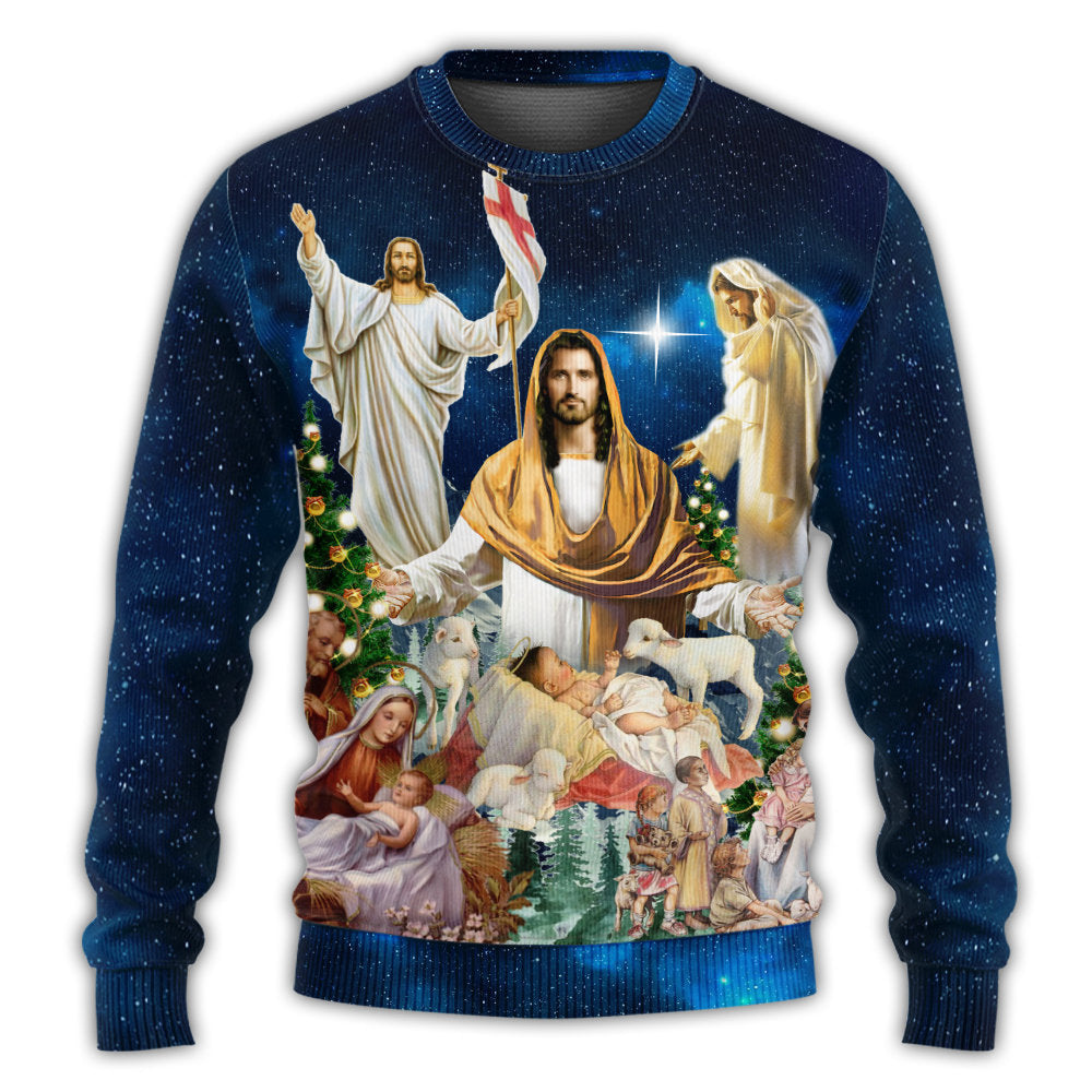 Christmas Miracle Night Faith Art – Sweater - Ugly Christmas Sweater