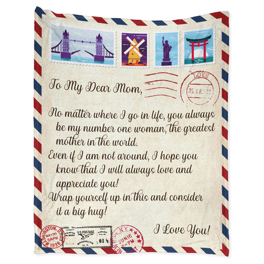 Dear Mom Love Letter 50 x 60 Inch Flannel Blanket For Cozy Bedroom And Sofa Decor